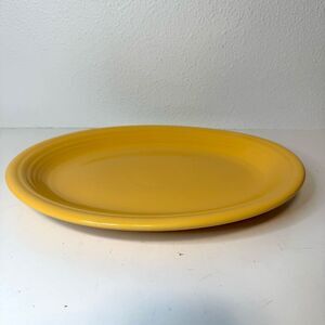 Vintage Fiesta Large Oval Platter in Original Yellow Glaze Circa 1937-1959 12.5”